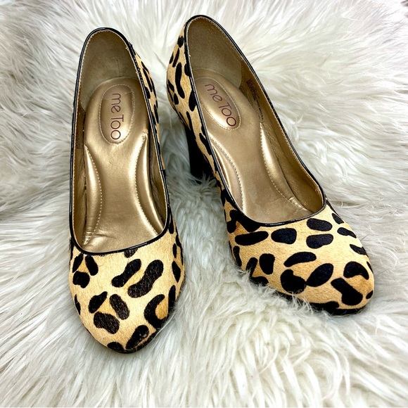 Me Too Leopard Calf Hair Pumps Size 7 M - Picture 1 of 7